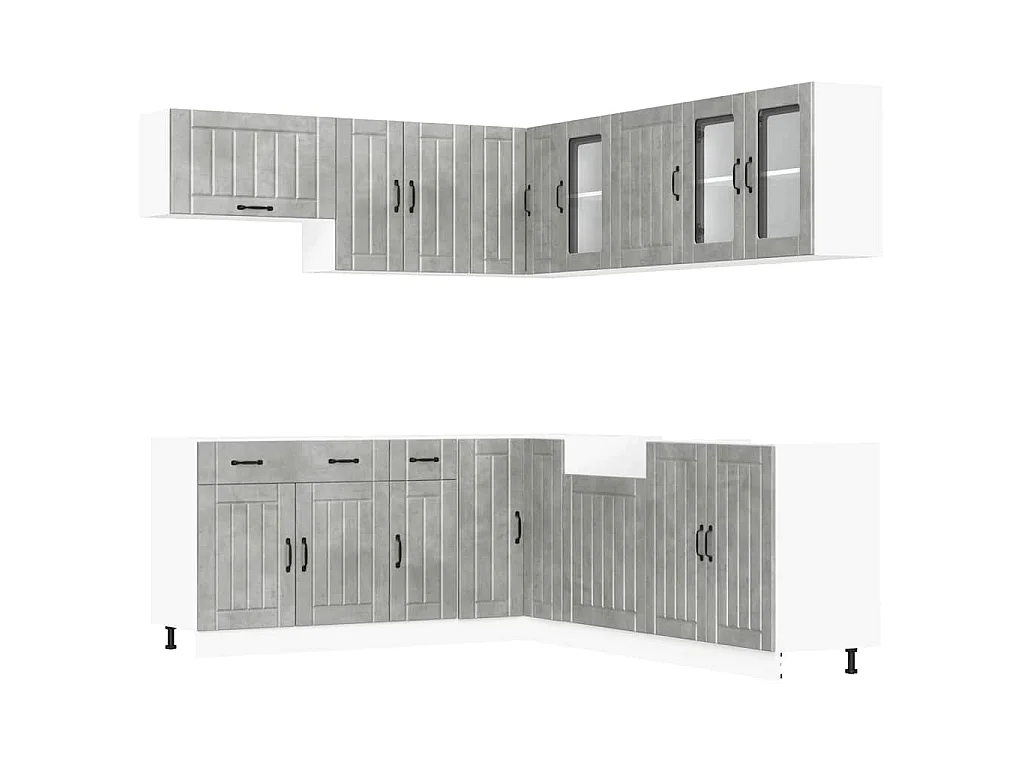 Ensemble d'armoires de cuisine 11 pcs Lucca bois d'ingénierie