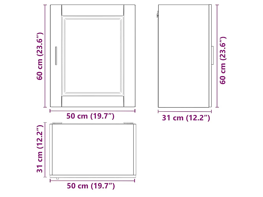 Armoire murale de cuisine Porto noir bois d'ingénierie