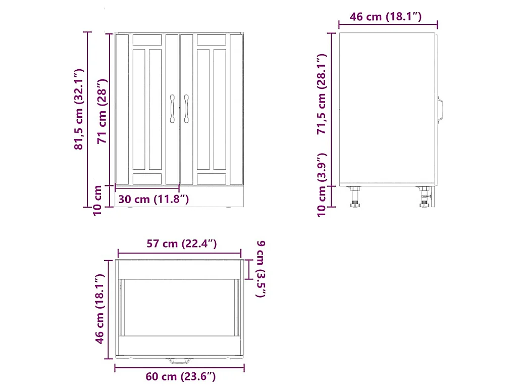 Mobile Base Lavello Lucca Rovere Sonoma in Legno Multistrato