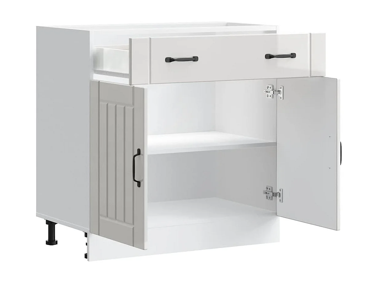 Base da Cucina Lucca Bianco Lucido in Legno Multistrato