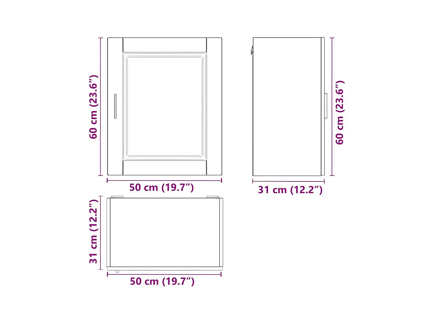 Pensili da Cucina 2 pz Porto Rovere Fumo in Legno Multistrato