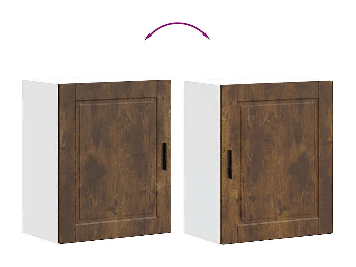 Pensili da Cucina 2 pz Porto Rovere Fumo in Legno Multistrato