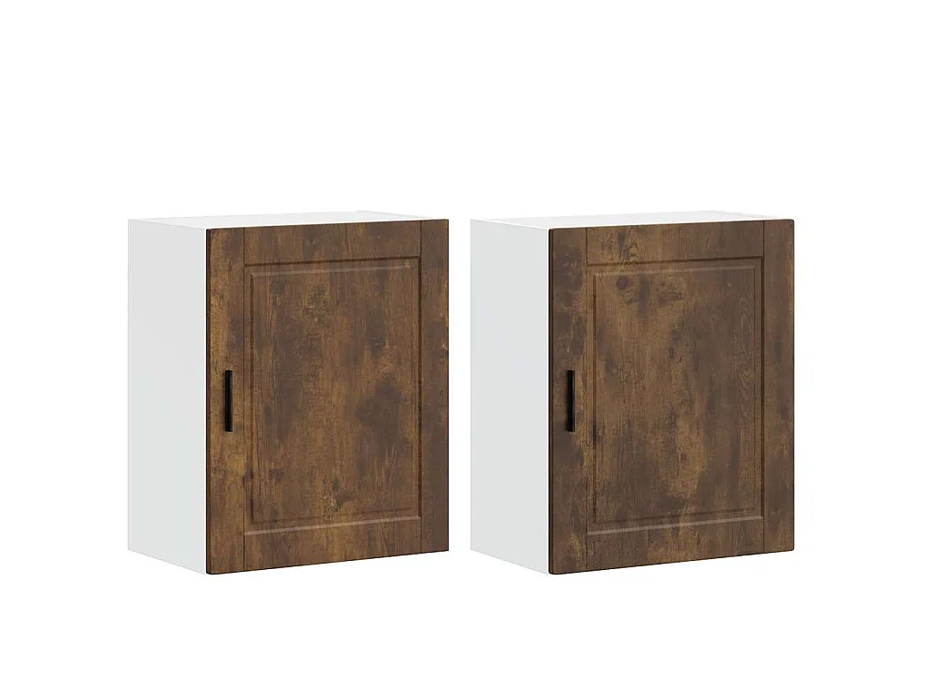 Armários parede cozinha 2 pcs Porto madeira de carvalho fumado