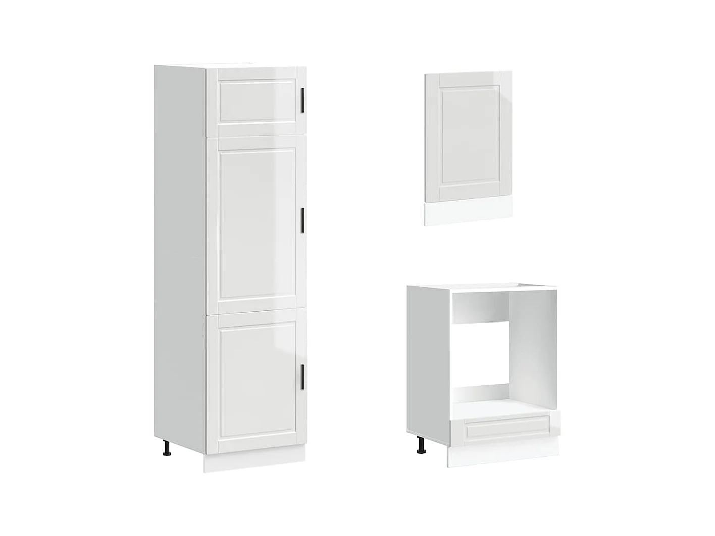 7 peças armário de cozinha conjunto Kalmar branco brilhante