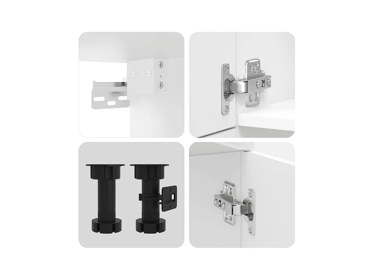 7 peças armário de cozinha conjunto Kalmar branco brilhante