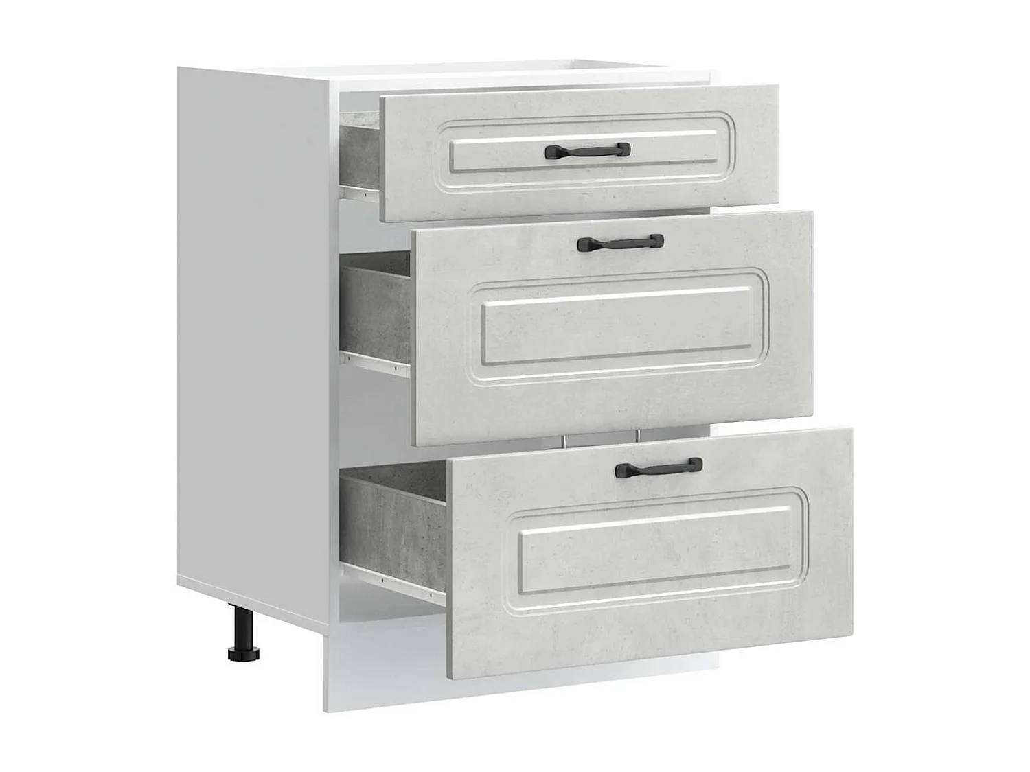 Armoire de cuisine Kalmar gris béton bois d'ingénierie