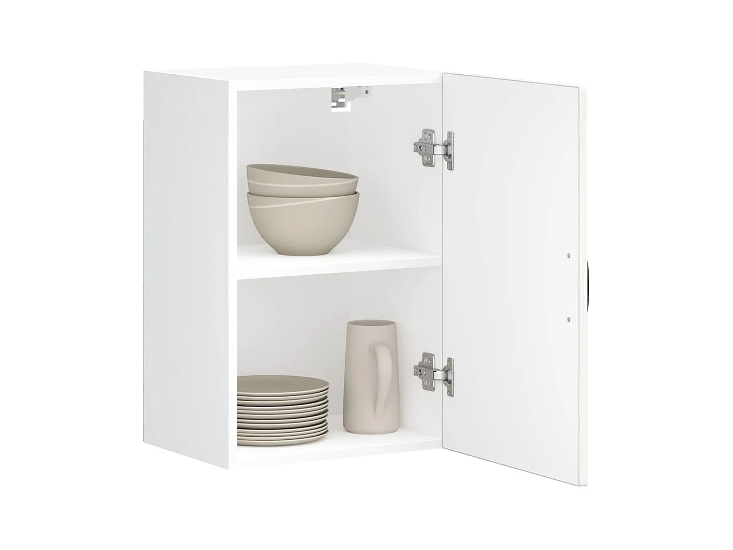 Armoire murale de cuisine Lucca blanc brillant bois ingénierie