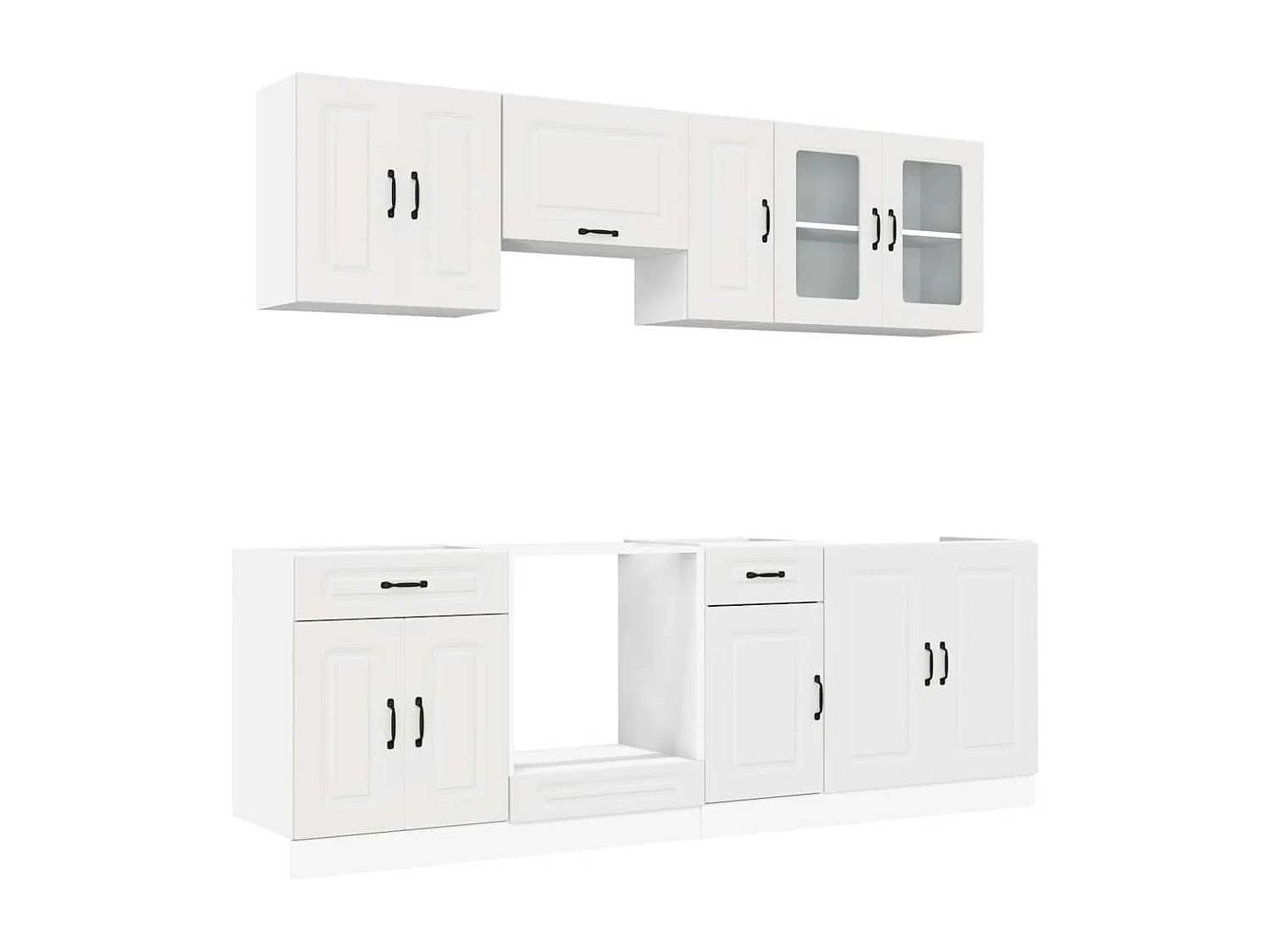 Ensemble d'armoires cuisine 8pcs Kalmar blanc bois d'ingénierie