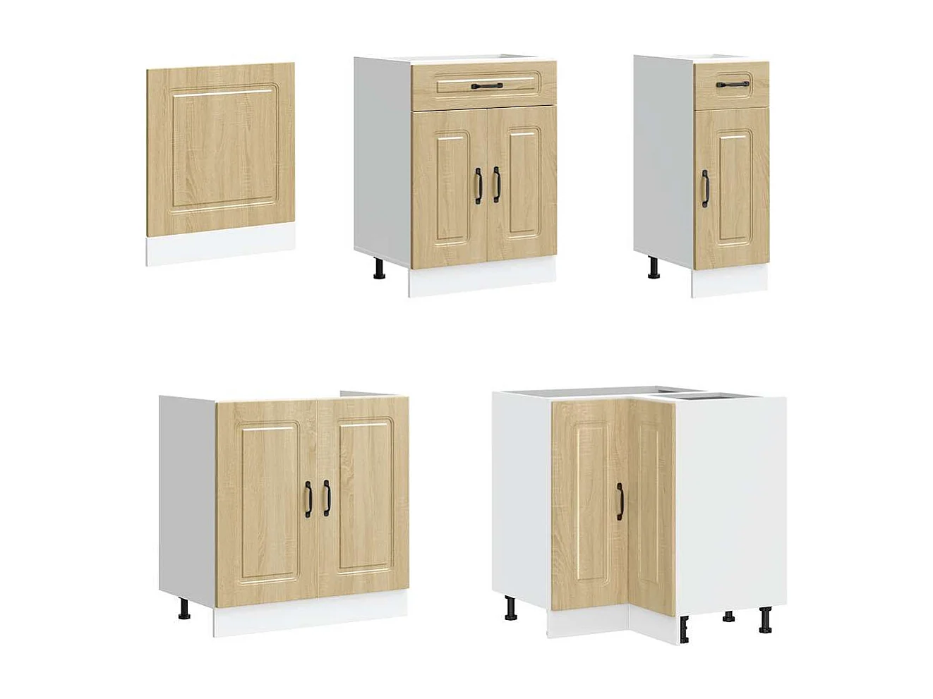 11-delige Keukenkastenset Kalmar bewerkt hout sonoma eikenkleur