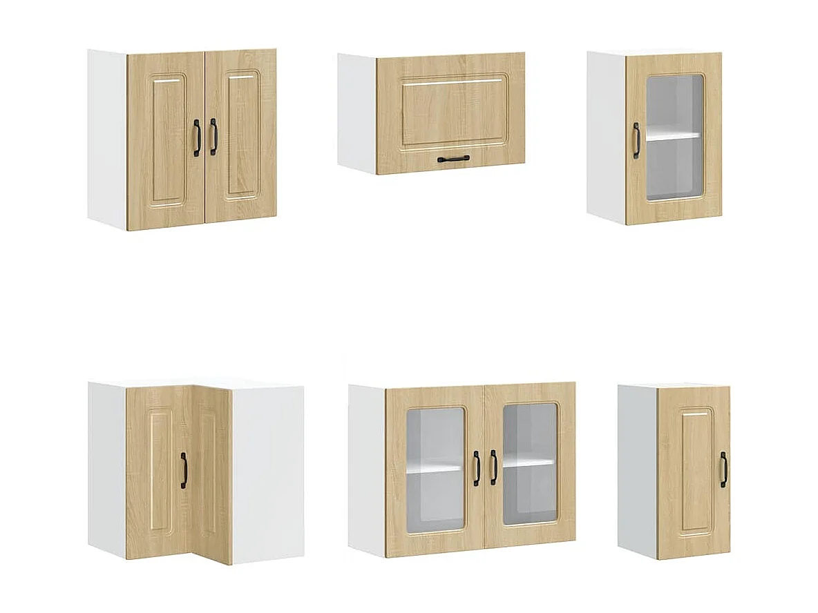 11-delige Keukenkastenset Kalmar bewerkt hout sonoma eikenkleur