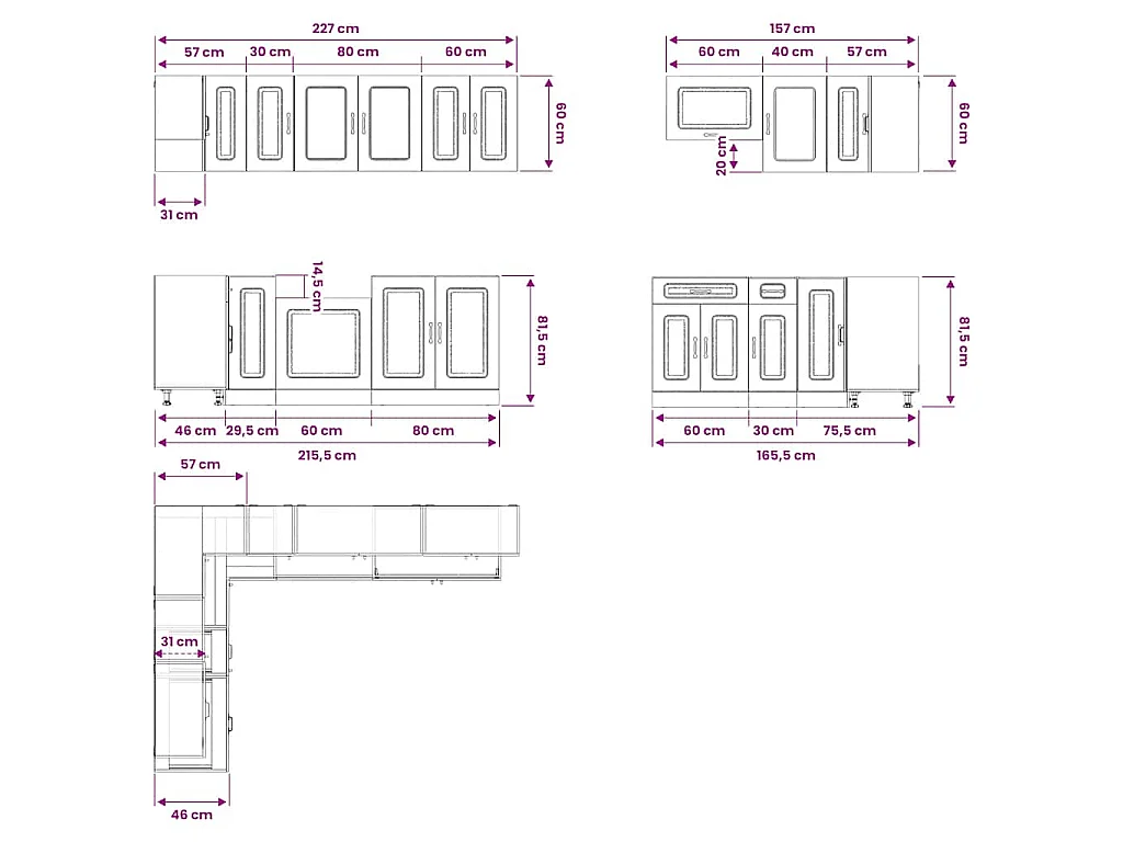Set Mobili da Cucina 11 pz Kalmar Rovere Sonoma in Truciolato