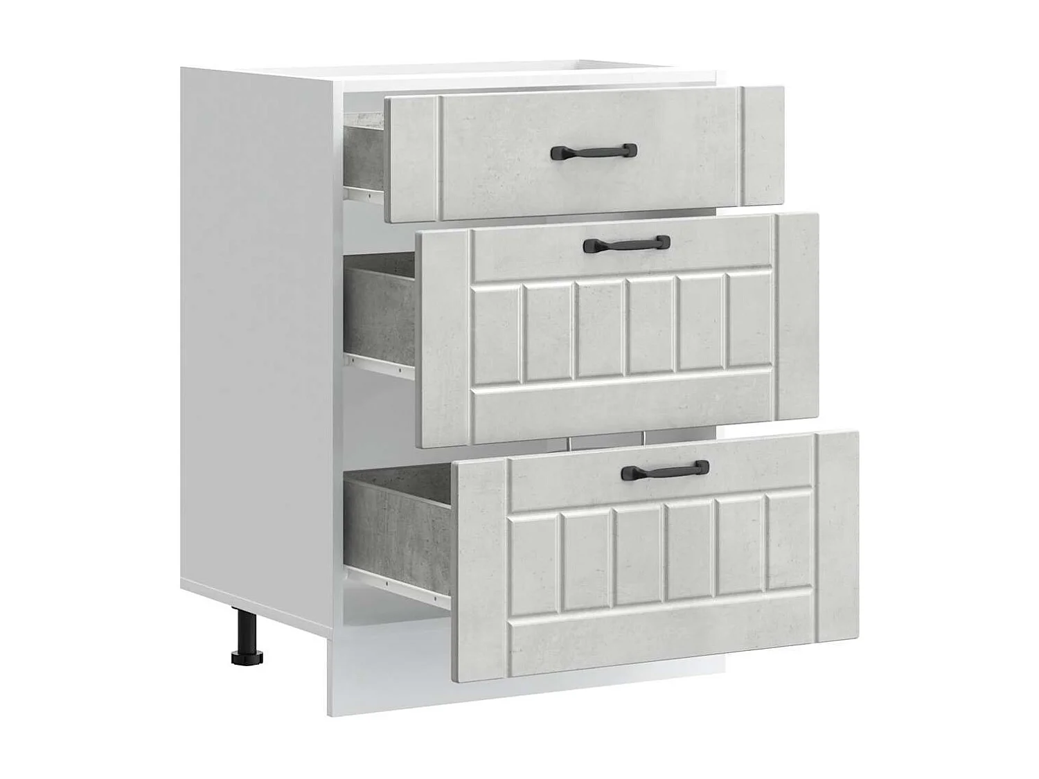 Armoire de cuisine Lucca gris béton bois ingénierie