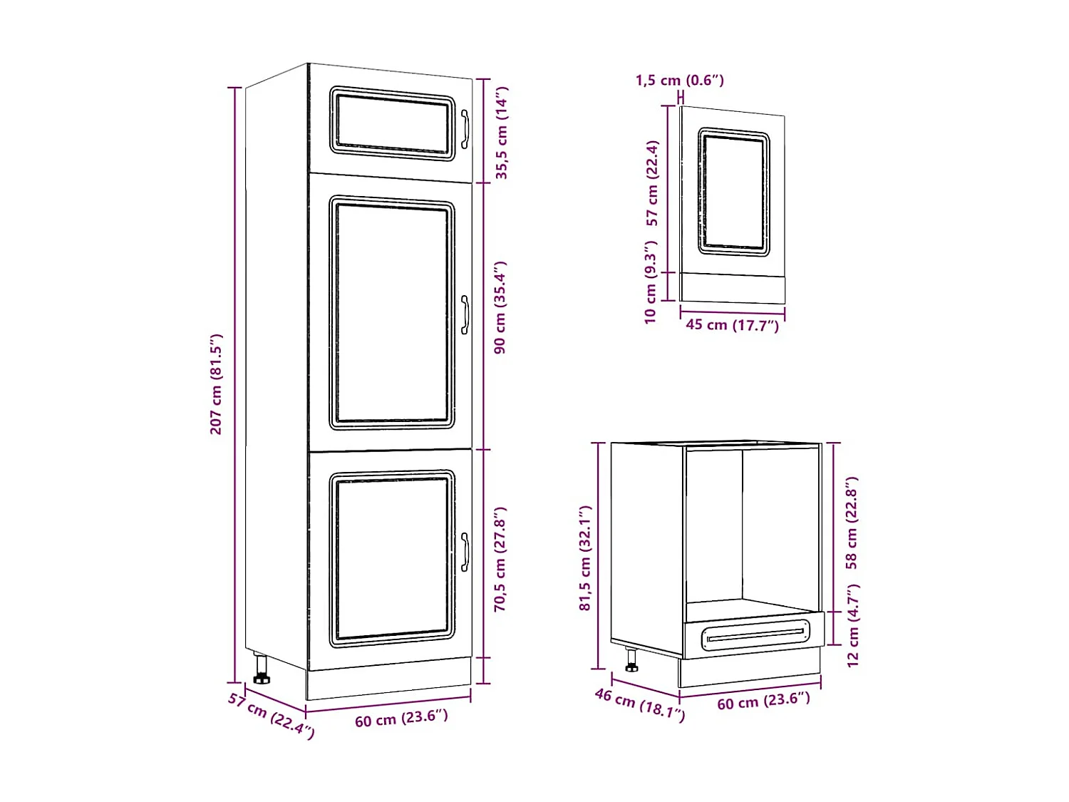 Ensemble d'armoires de cuisine 7 pcs Kalmar bois d'ingénierie