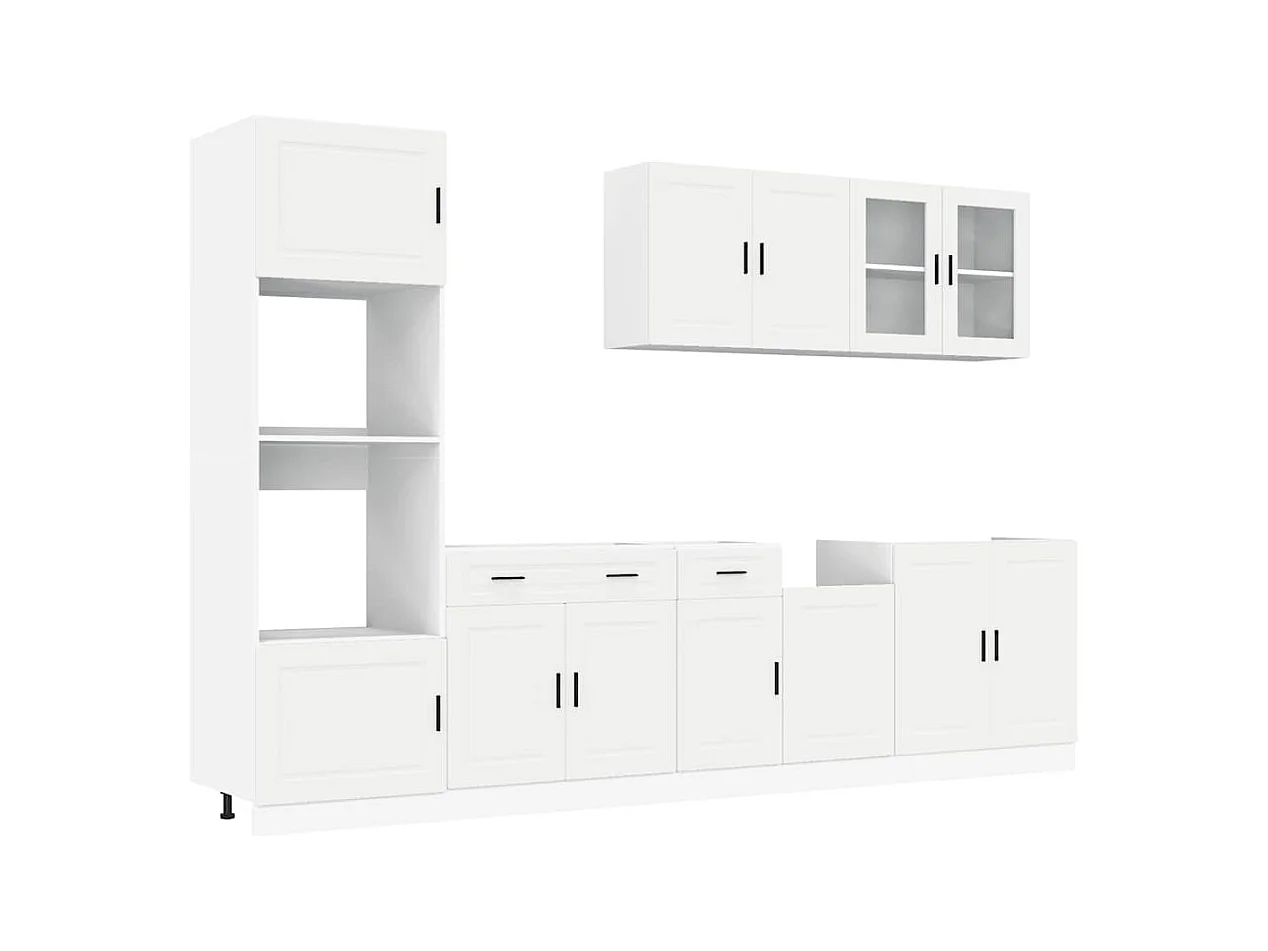 7-tlg. Küchenschrank-Set Porto Weiß Holzwerkstoff