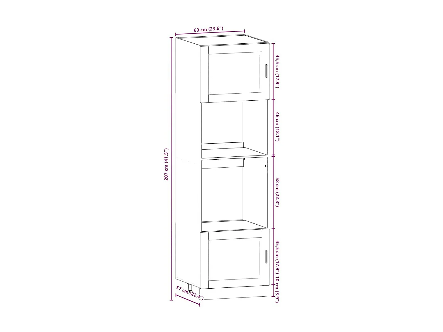 Ensemble de 7 meubles de cuisine "Porto" en bois d'ingénierie blanc