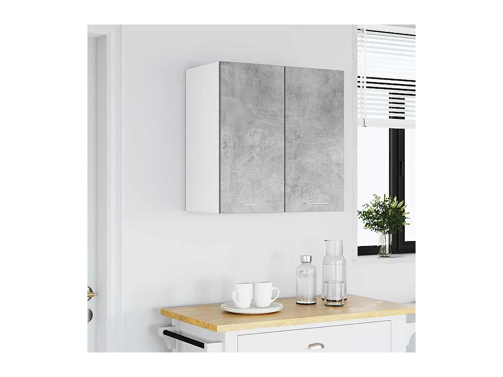 Armoire murale cuisine gris béton 60x31x60 cm bois d'ingénierie