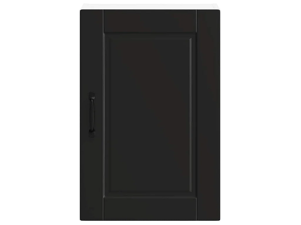 Armoire murale de cuisine Porto noir bois d'ingénierie