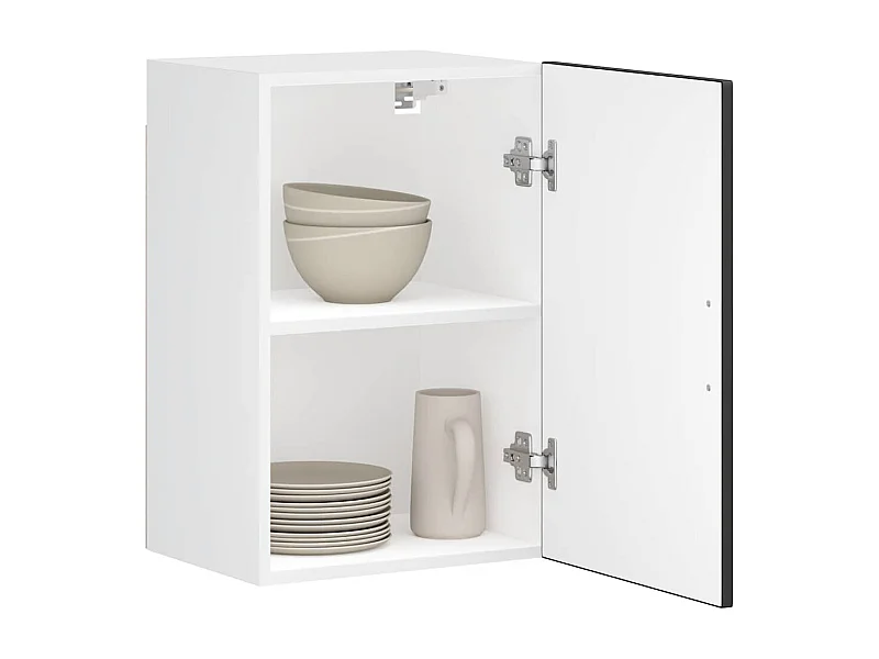 Armoire murale de cuisine Porto noir bois d'ingénierie