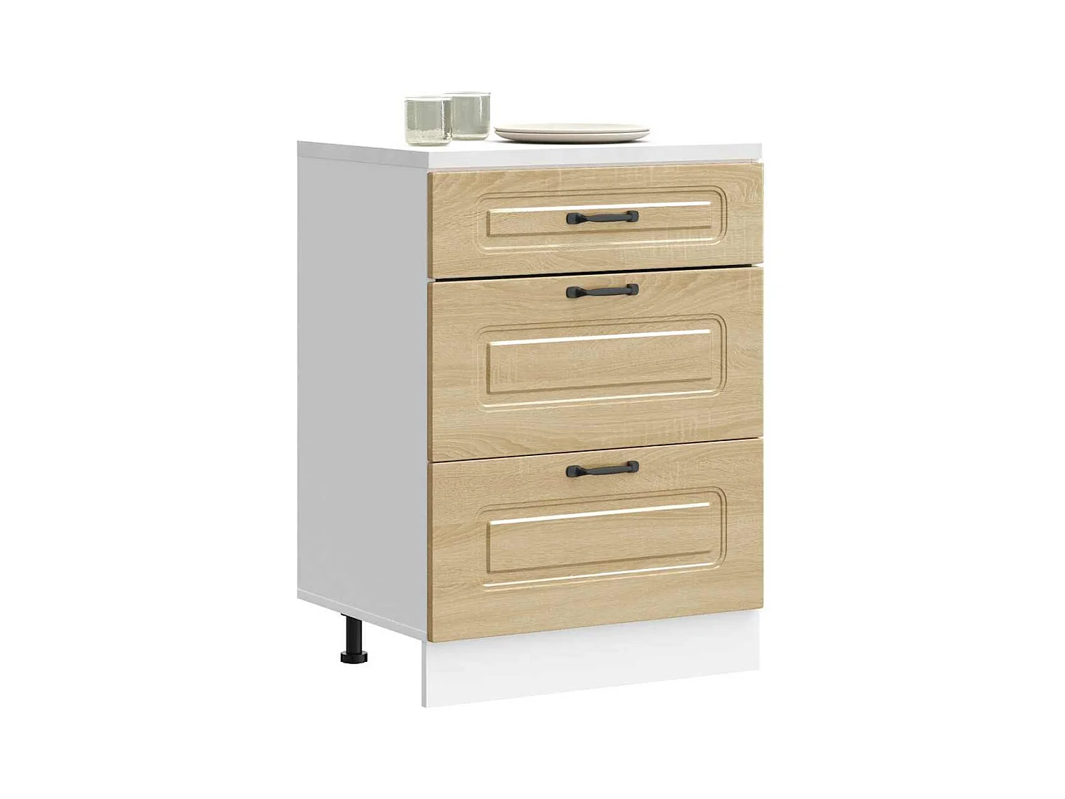 Keuken onderkast Kalmar bewerkt hout sonoma eikenkleurig