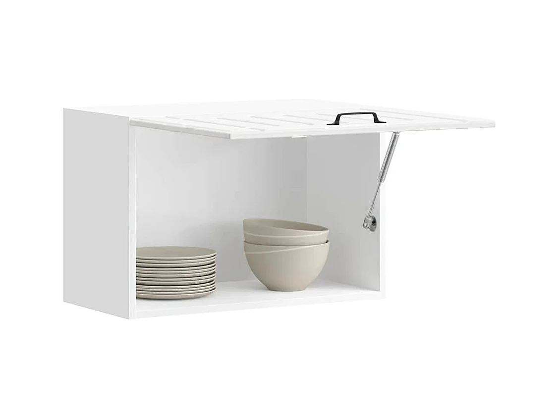 Armoire murale de cuisine Lucca blanc brillant bois ingénierie