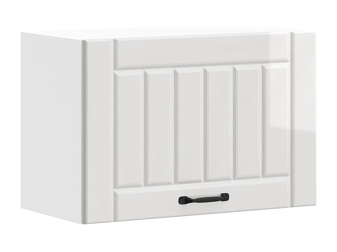 Armoire murale de cuisine Lucca blanc brillant bois ingénierie