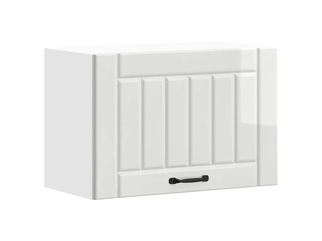 Armoire murale de cuisine Lucca blanc brillant bois ingénierie