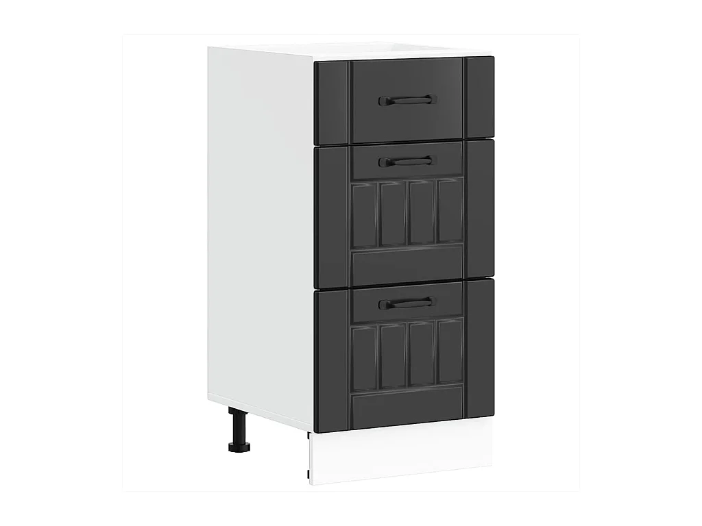 Armoire de cuisine Lucca noir bois d'ingénierie