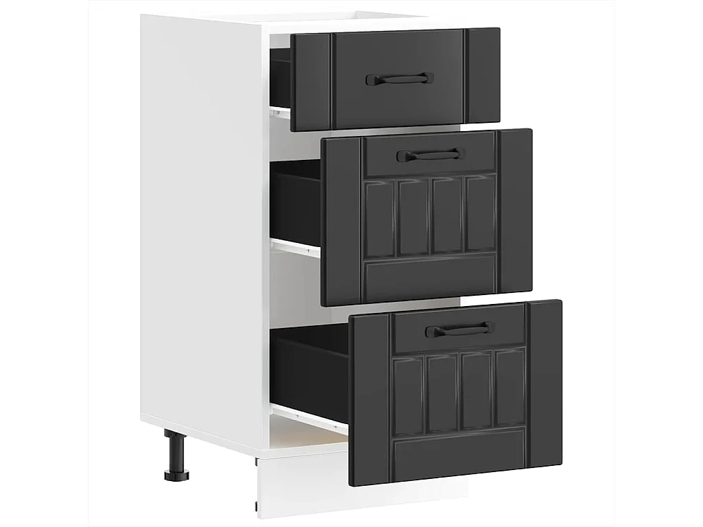 Armoire de cuisine Lucca noir bois d'ingénierie