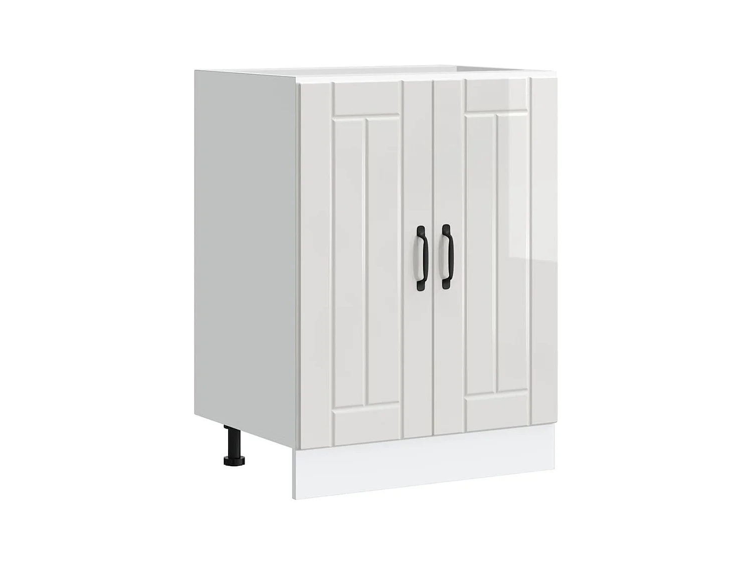 Meuble de base de lavabo Lucca blanc brillant bois ingénierie