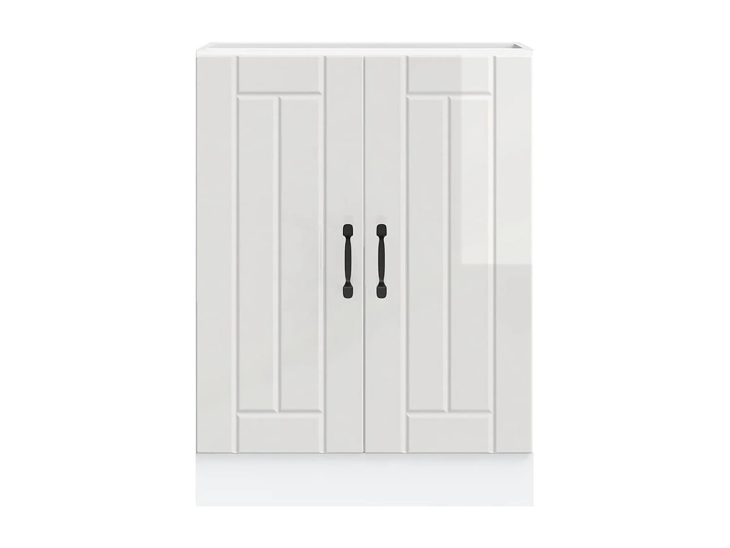 Meuble de base de lavabo Lucca blanc brillant bois ingénierie