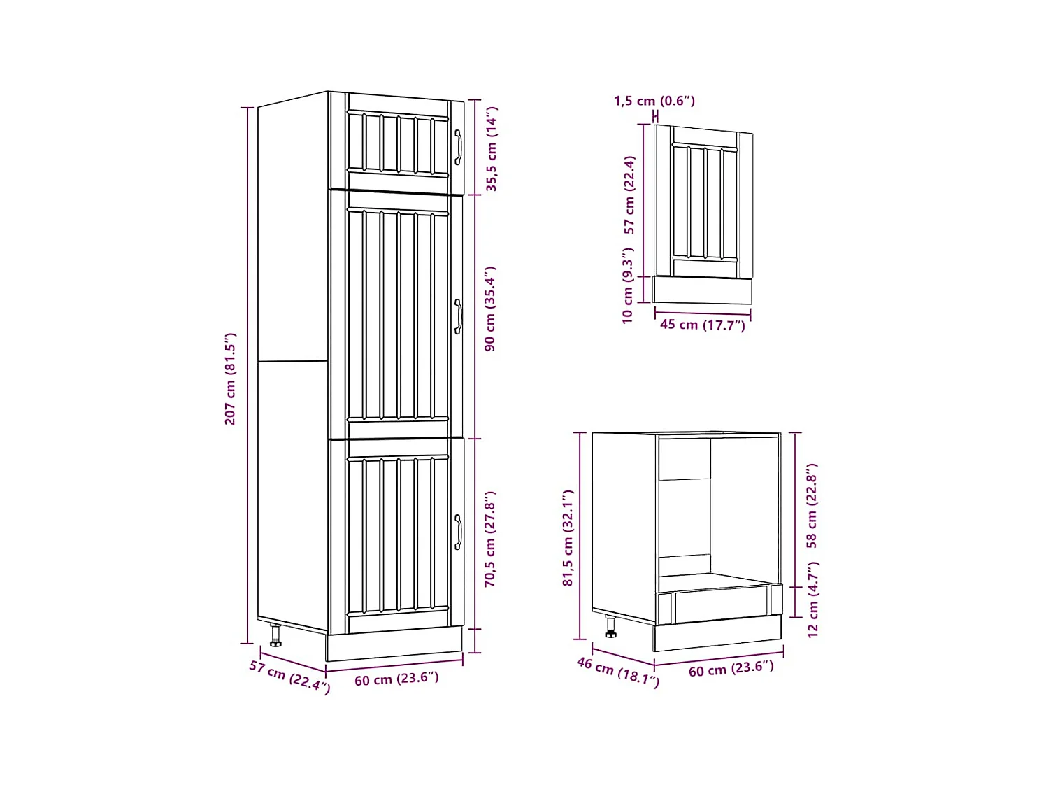 Mueble cocina Lucca roble sonoma 7 pzas madera contrachapada