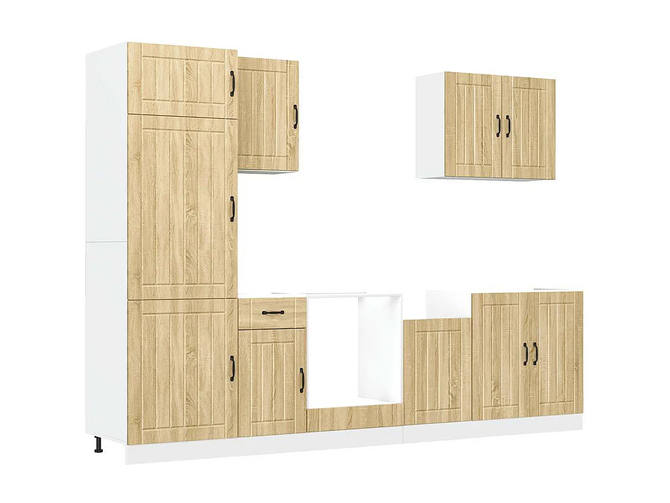 Ensemble d'armoires de cuisine 7 pcs Lucca bois d'ingénierie