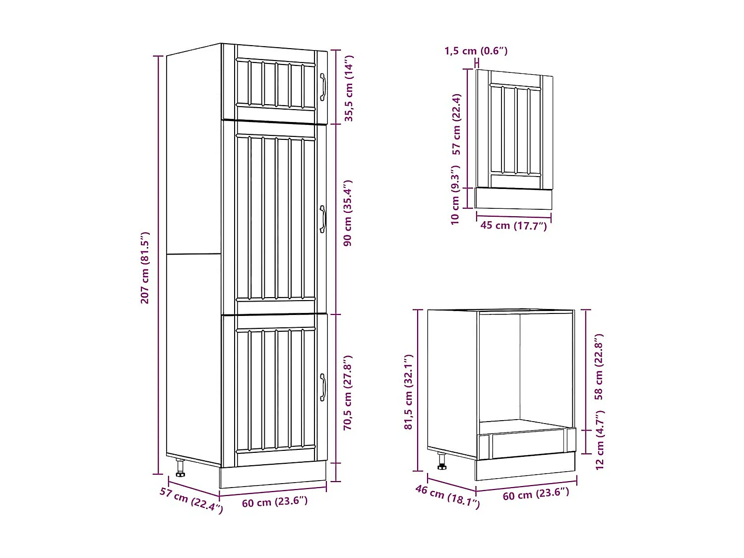 Ensemble d'armoires de cuisine 7 pcs Lucca bois d'ingénierie