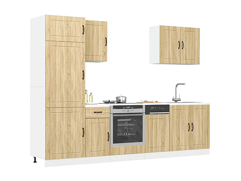 7 peças armário de cozinha conjunto Lucca sonoma carvalho