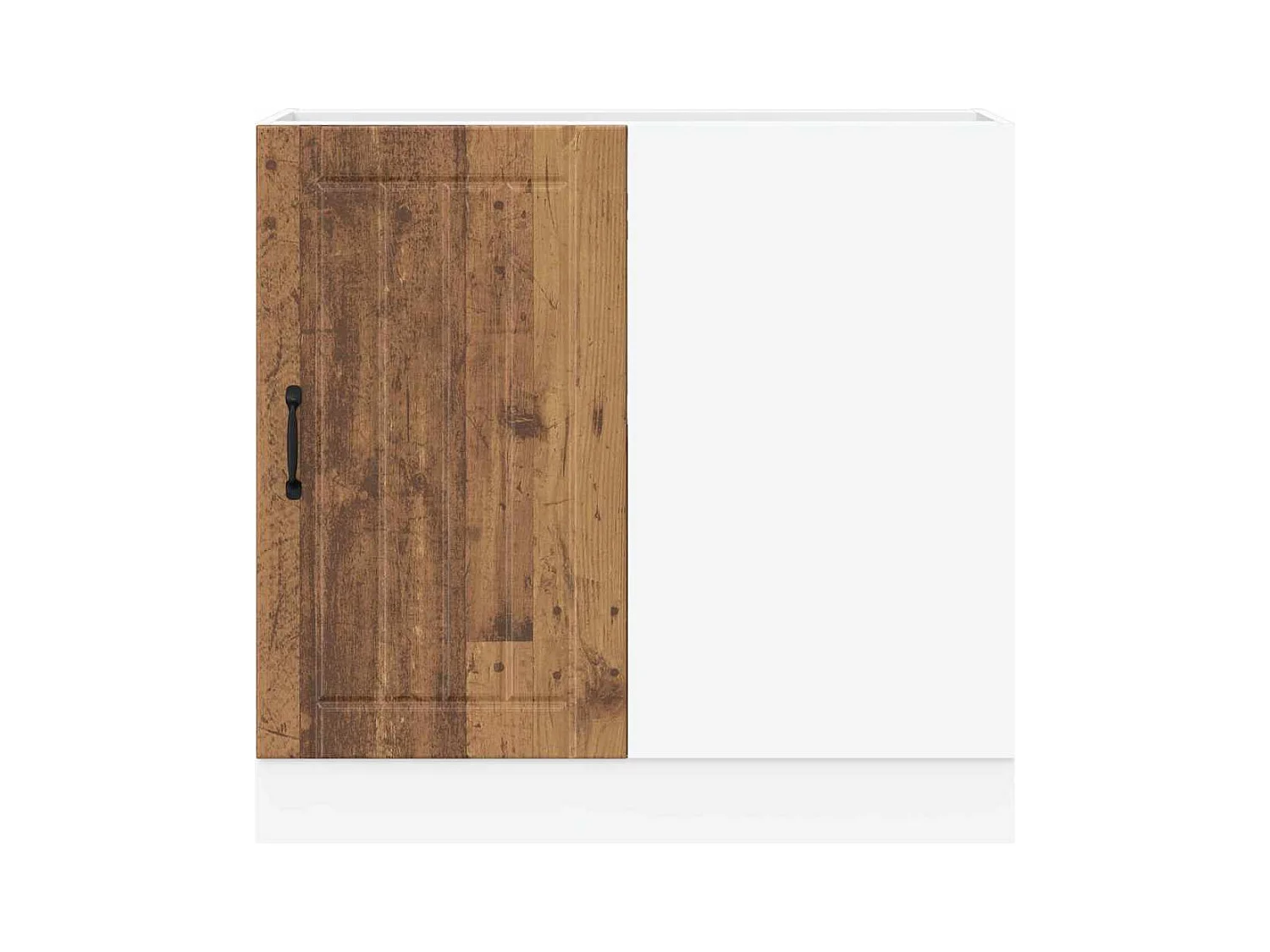 Meuble bas de cuisine Lucca vieux bois bois d'ingénierie