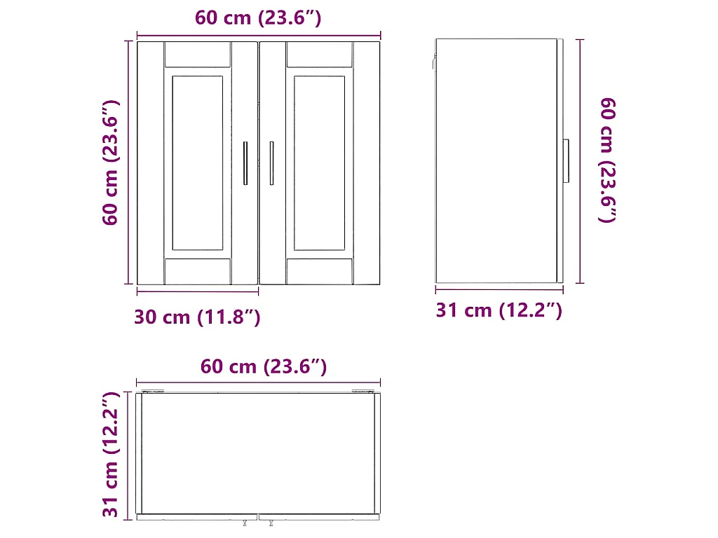 Mueble de pared cocina madera contrachapada Porto roble sonoma