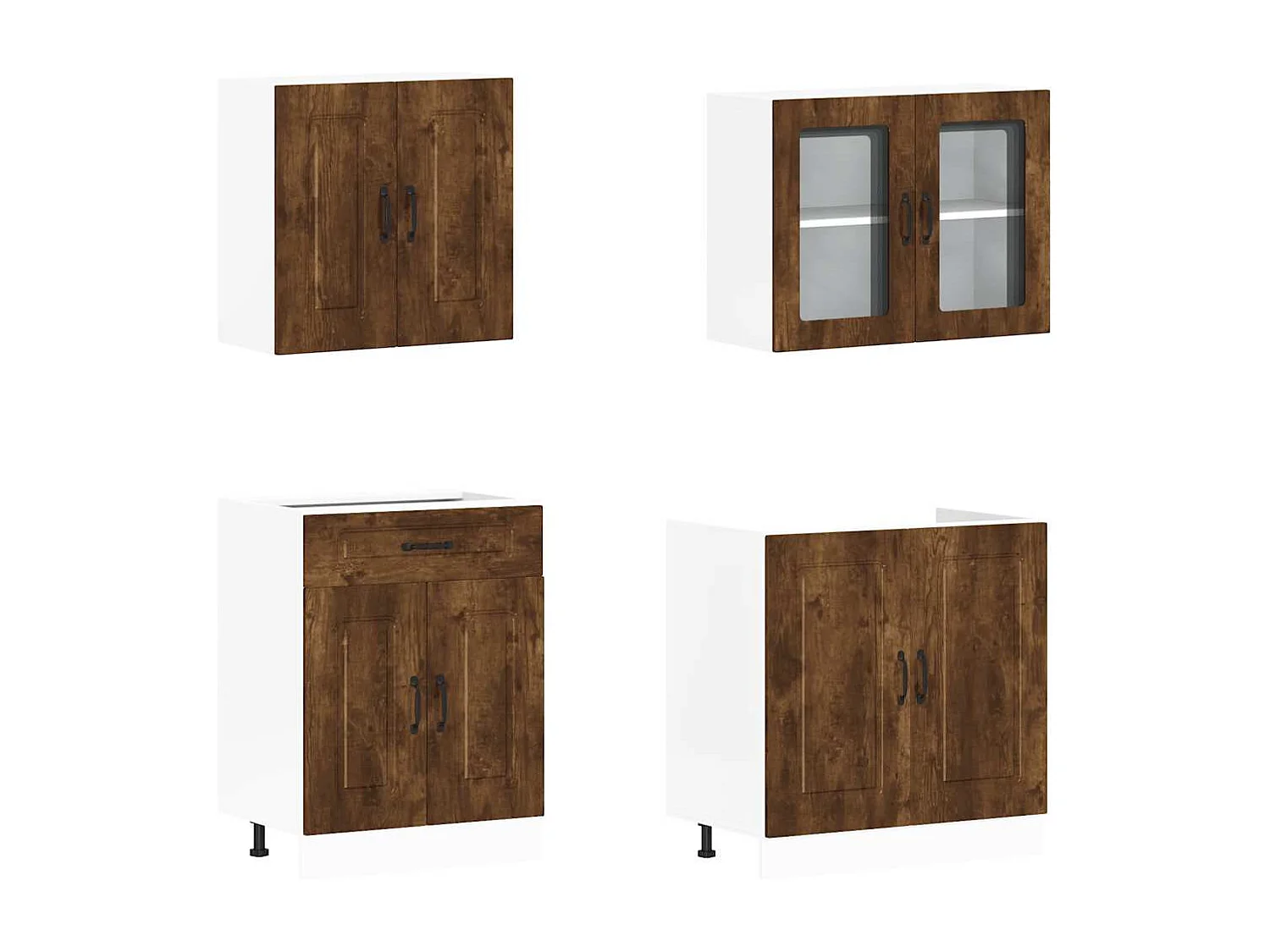 Ensemble d'armoires de cuisine 4 pcs Kalmar bois d'ingénierie