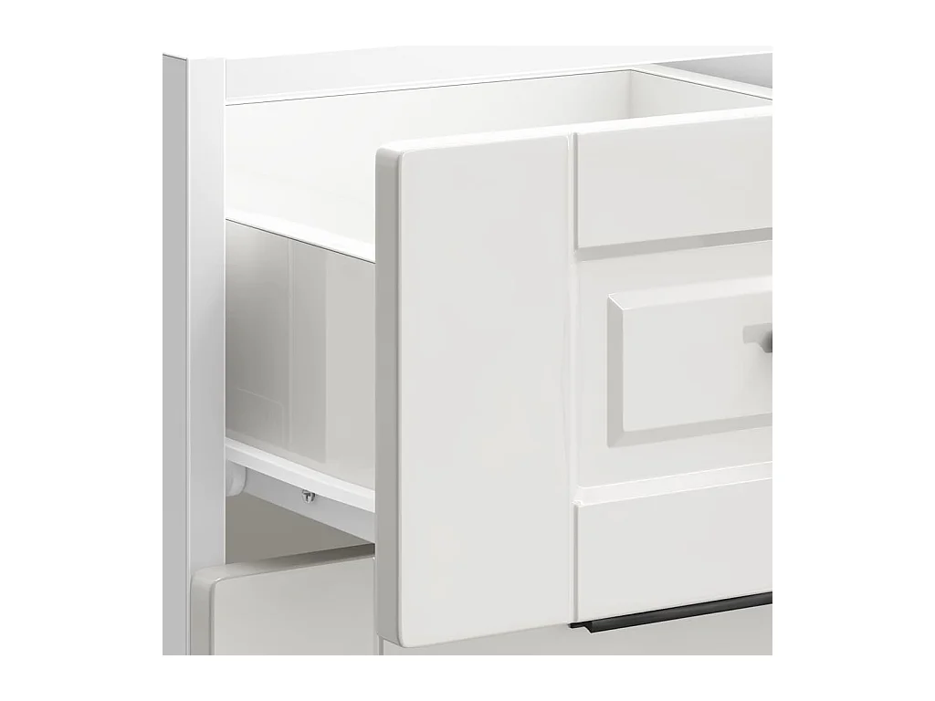 Meuble bas de cuisine « Porto » Bois d'ingénierie blanc brillant