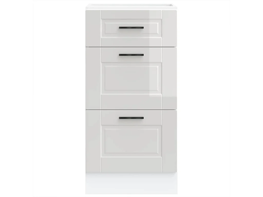 Meuble bas de cuisine « Porto » Bois d'ingénierie blanc brillant