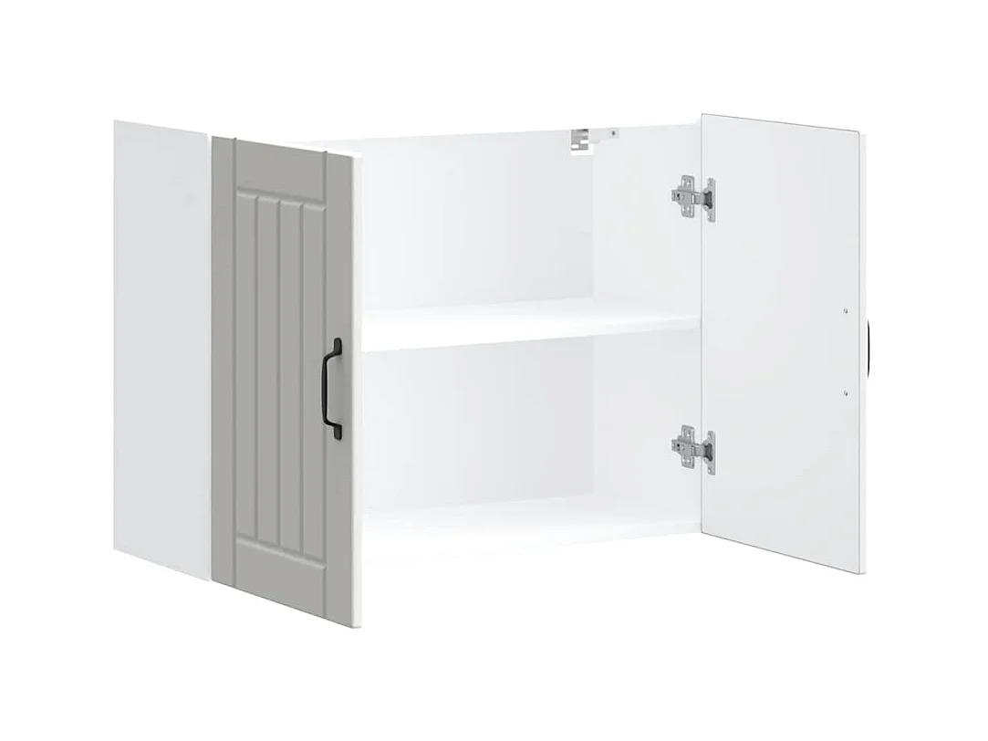 Armário de parede da cozinha Lucca derivados de madeira branco