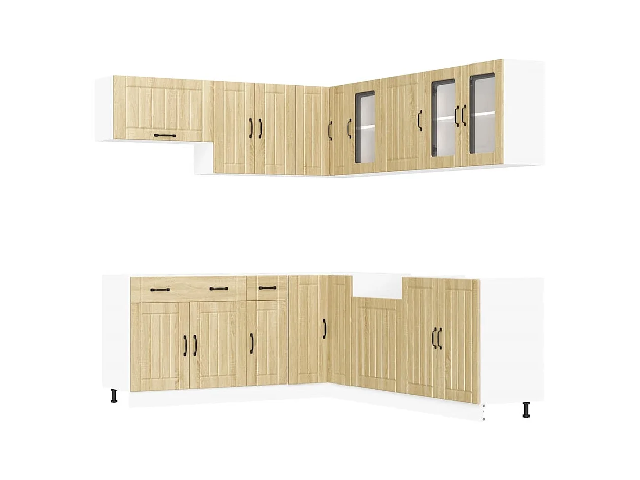 Mueble cocina Lucca roble sonoma 11 pzas madera contrachapada