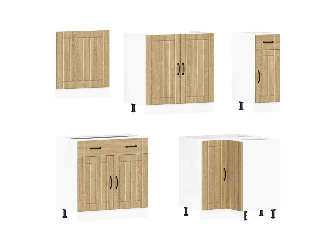 Mueble cocina Lucca roble sonoma 11 pzas madera contrachapada