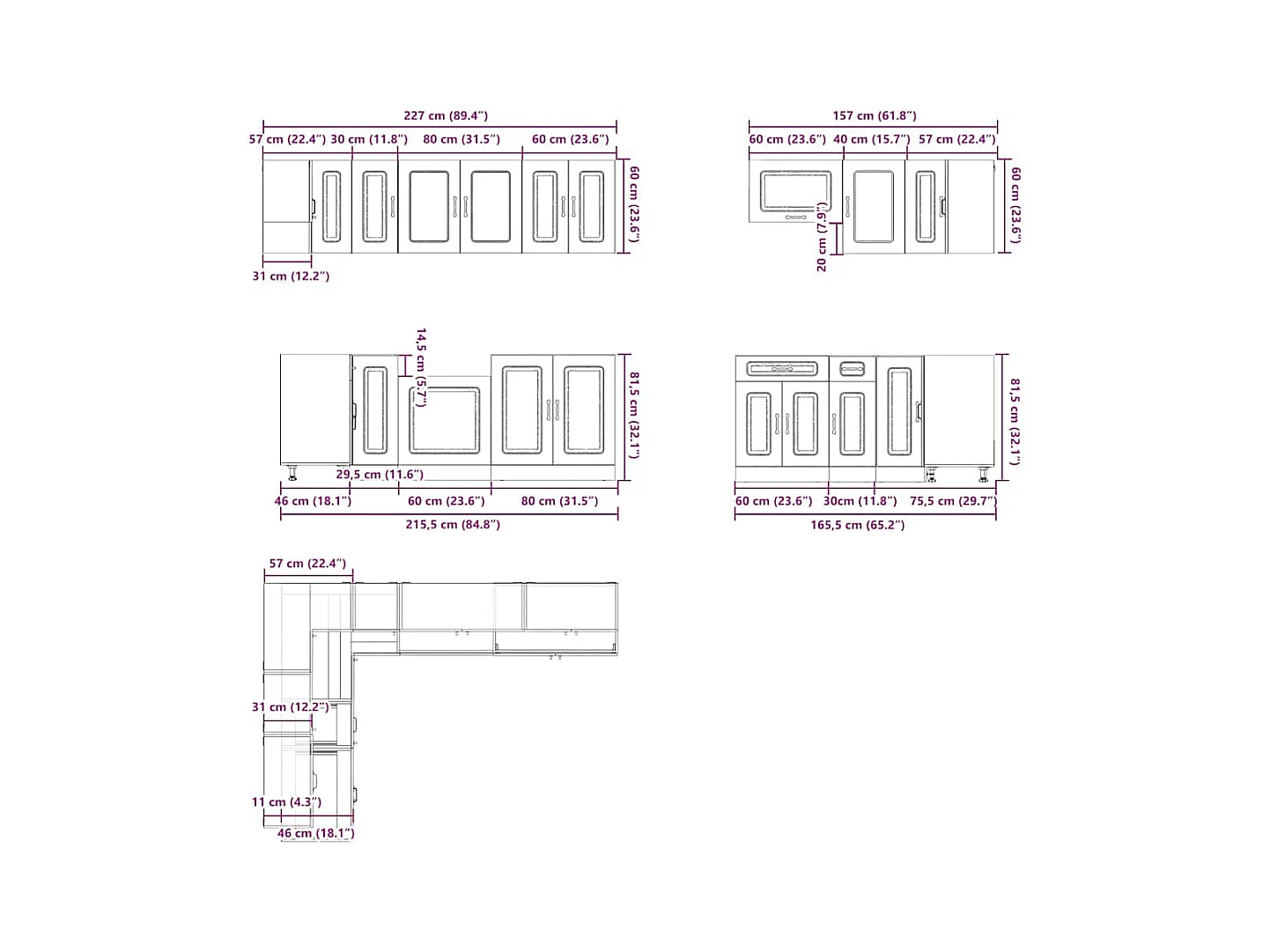 Mueble cocina Lucca roble sonoma 11 pzas madera contrachapada