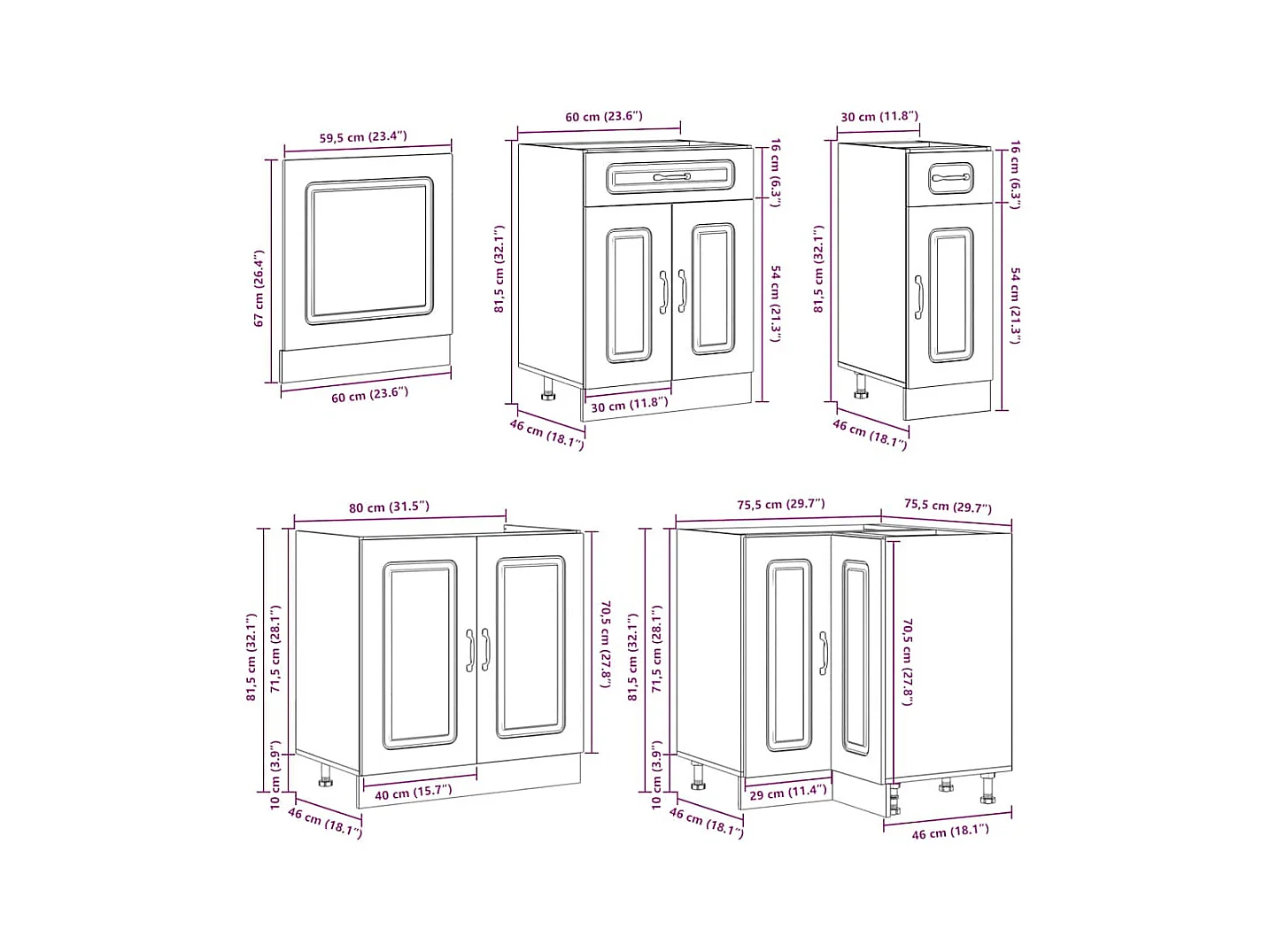 Mueble cocina Lucca roble sonoma 11 pzas madera contrachapada