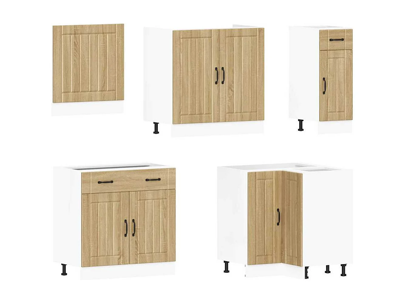 Ensemble d'armoires de cuisine 11 pcs Lucca bois d'ingénierie