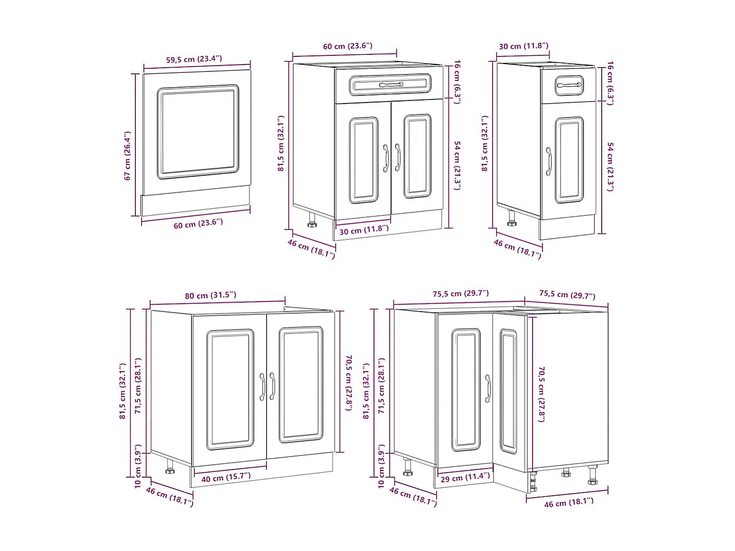 Ensemble d'armoires de cuisine 11 pcs Lucca bois d'ingénierie