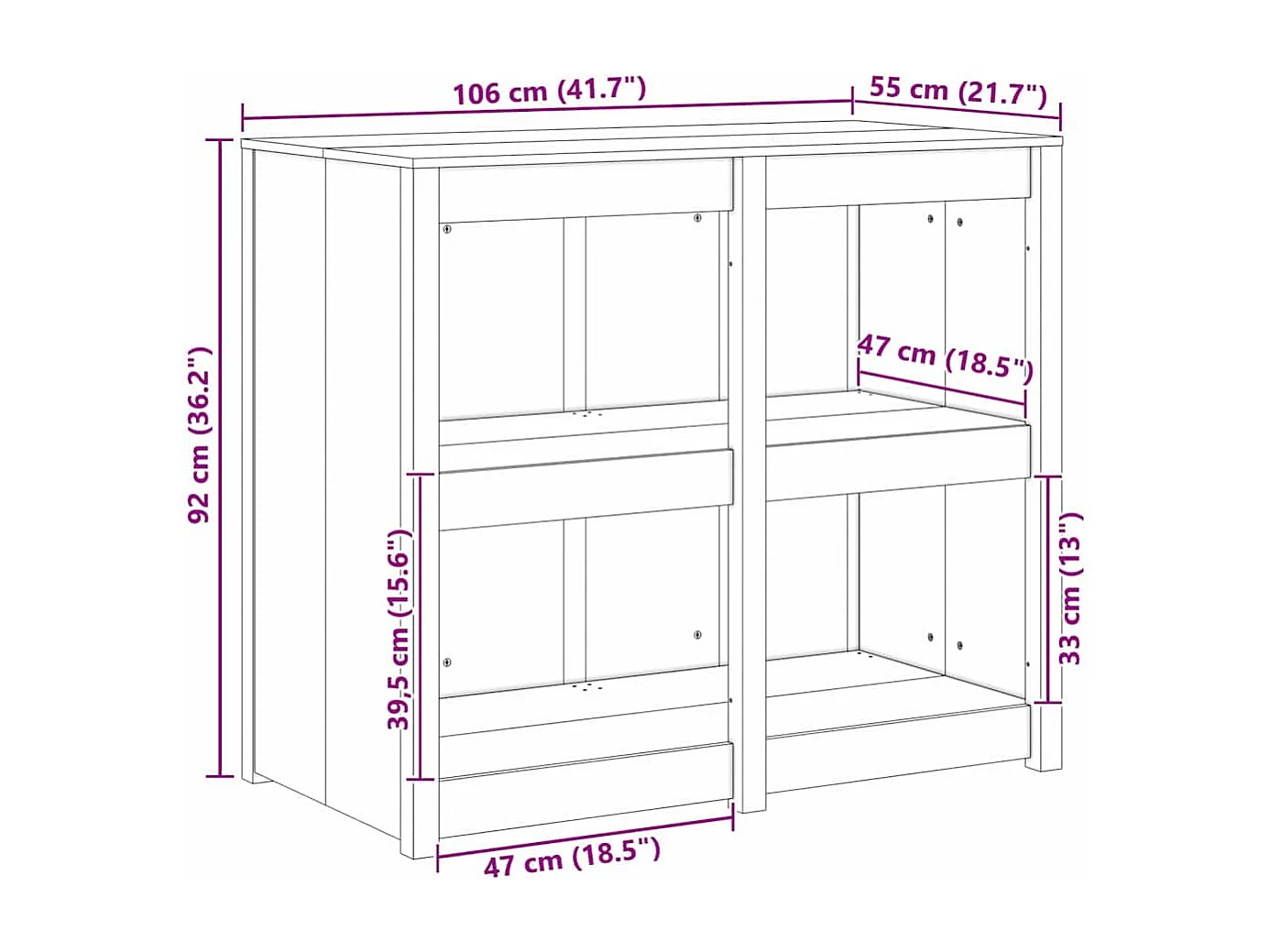 Armoire de cuisine Marron 106 x 55 x 92 cm Bois de pin massif
