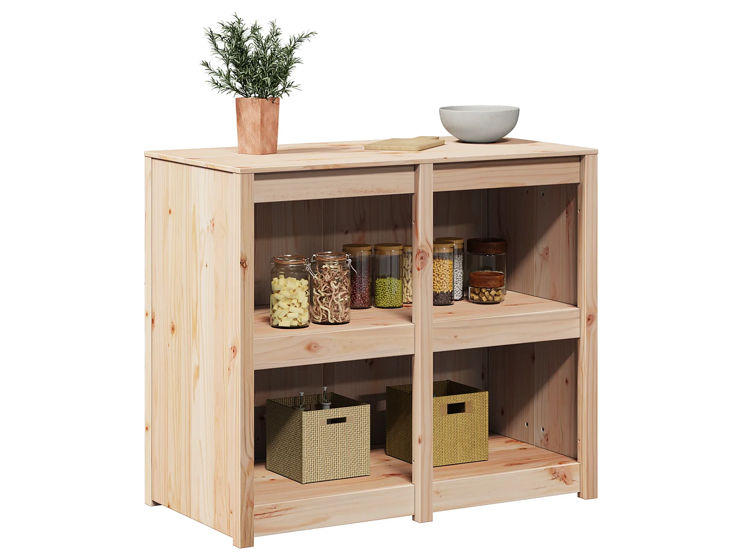 Keukenkast met plank MEPPEL Bruin Eiken 106 x 55 x 92 cm