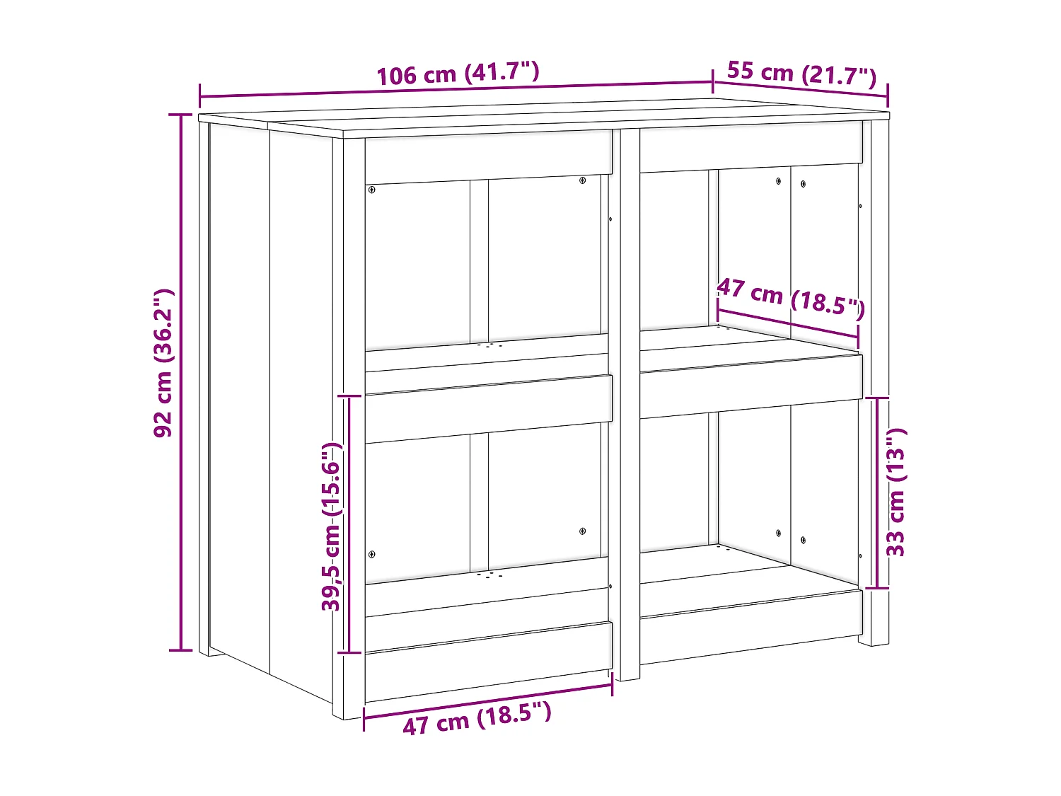 Keukenkast met plank MEPPEL Bruin Eiken 106 x 55 x 92 cm