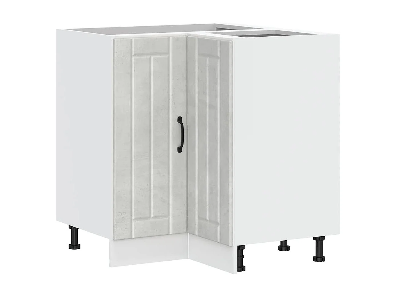 Keuken hoekonderkast Lucca bewerkt hout betongrijs